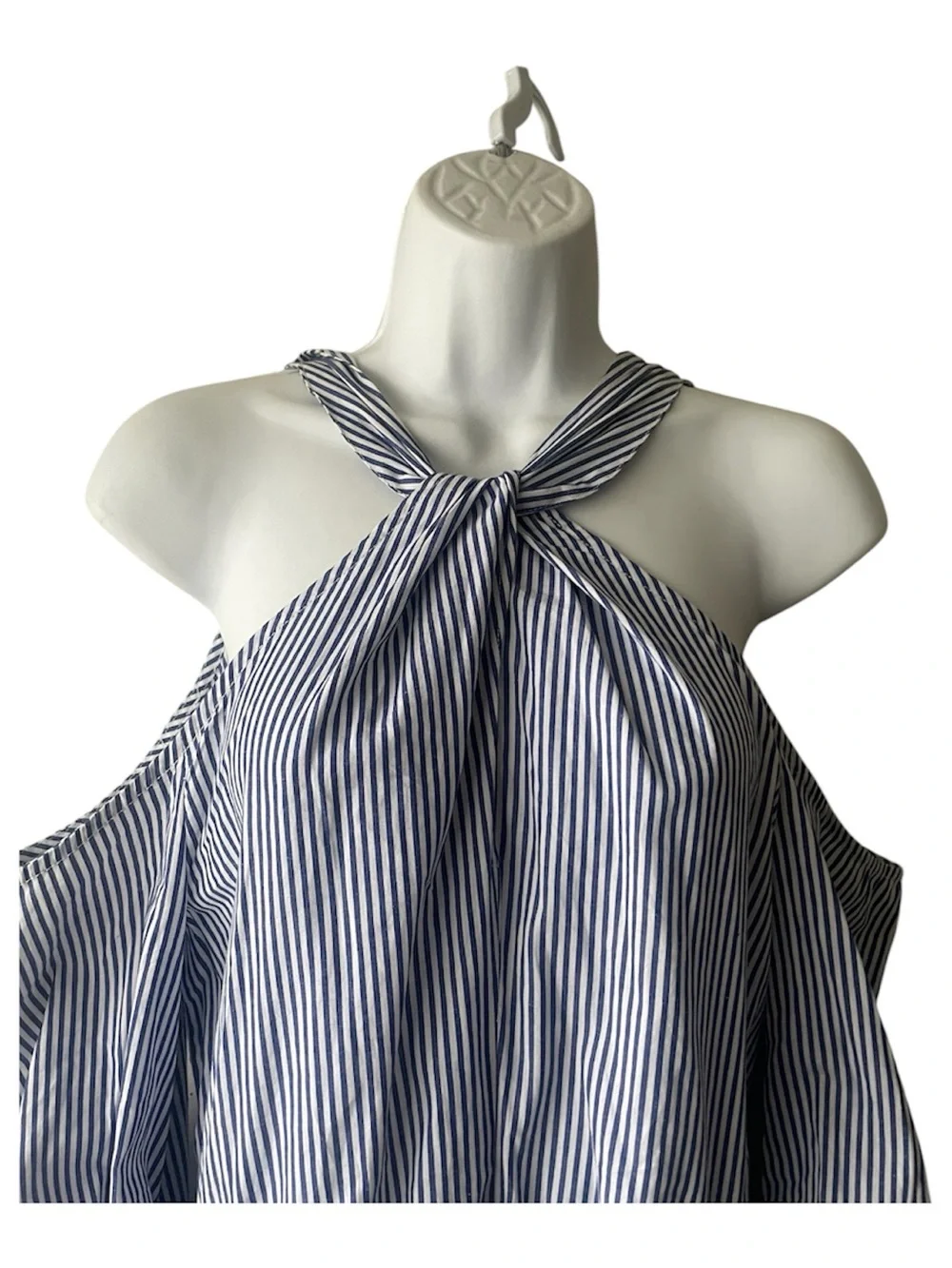 Lush Blue and White Striped romper